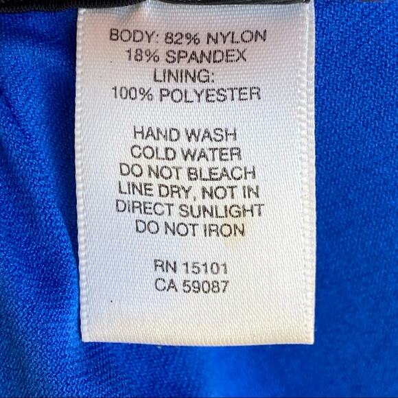 Design Lab Lord & Taylor Blue & Black Triangle Bikini Top Size Medium - Picture 6 of 7